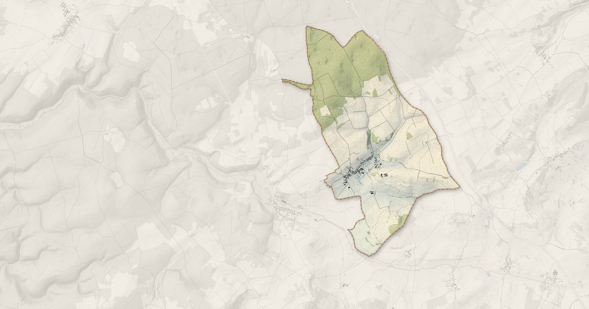 Portrait cartographique de Thory : relief, eau, forêts, bâti et voies, calculés à partir des données de l'IGN