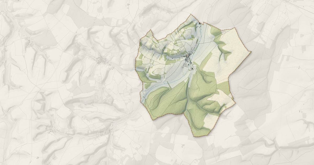 Portrait cartographique de Val-de-Mercy : relief, eau, forêts, bâti et voies, calculés à partir des données de l'IGN