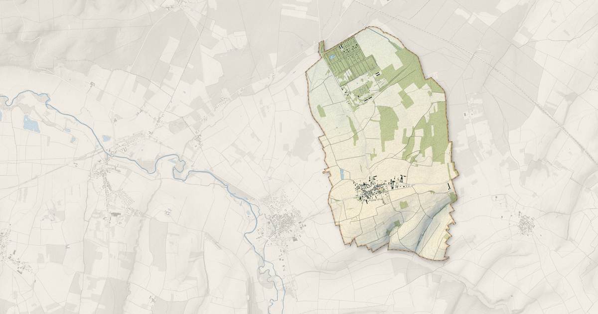 Portrait cartographique de Varennes : relief, eau, forêts, bâti et voies, calculés à partir des données de l'IGN