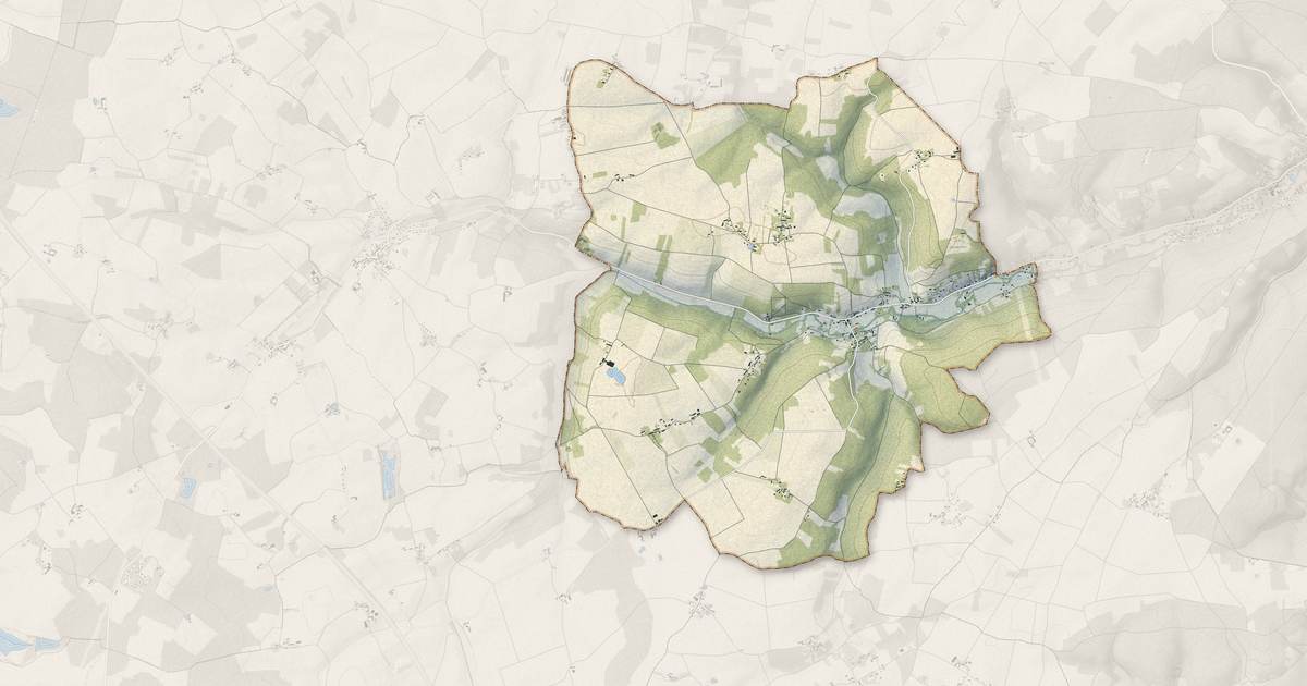 Portrait cartographique de Verlin : relief, eau, forêts, bâti et voies, calculés à partir des données de l'IGN