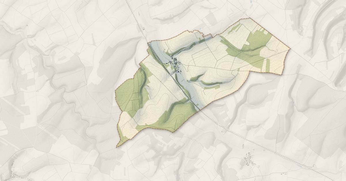 Portrait cartographique de Vézannes : relief, eau, forêts, bâti et voies, calculés à partir des données de l'IGN