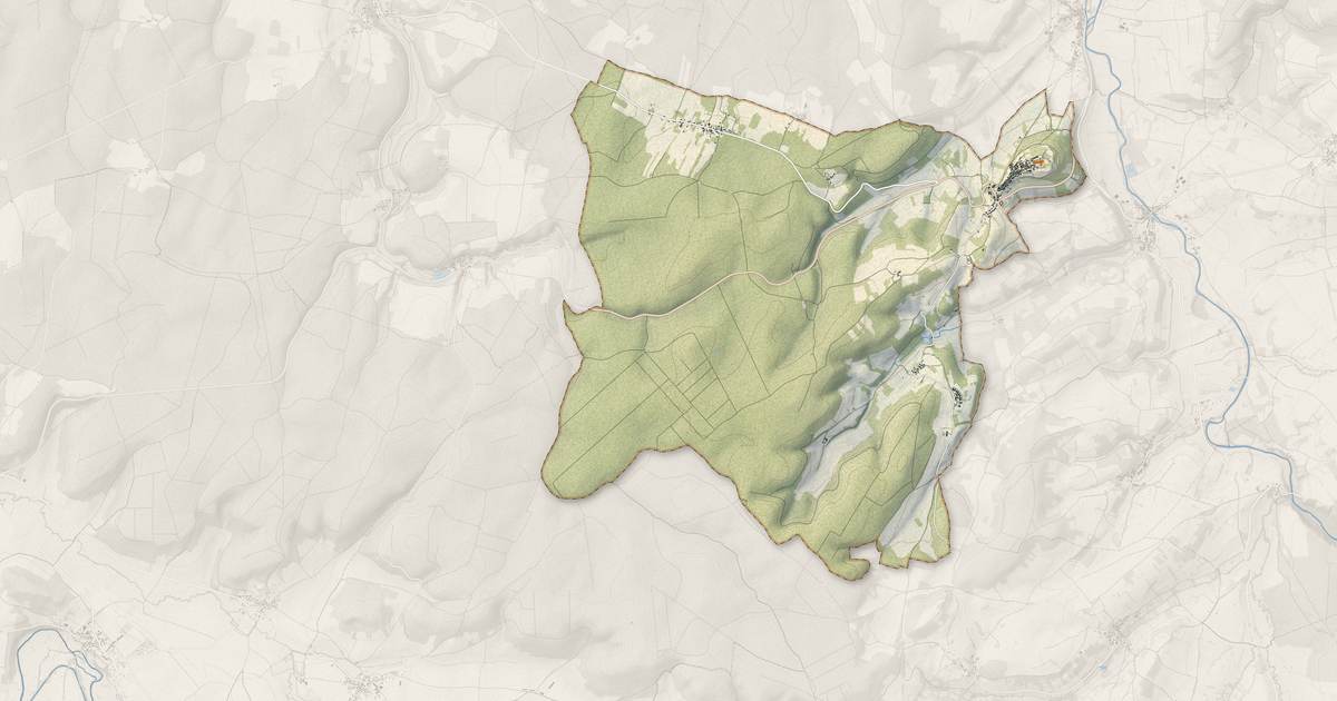 Portrait cartographique de Vézelay : relief, eau, forêts, bâti et voies, calculés à partir des données de l'IGN