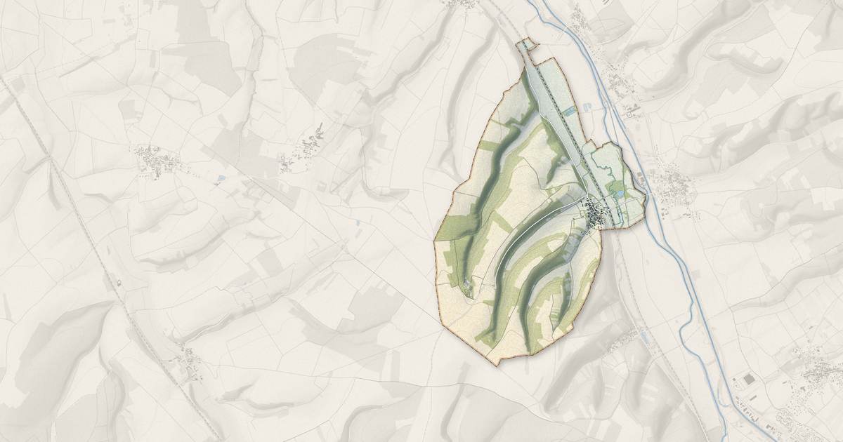 Portrait cartographique de Vézinnes : relief, eau, forêts, bâti et voies, calculés à partir des données de l'IGN