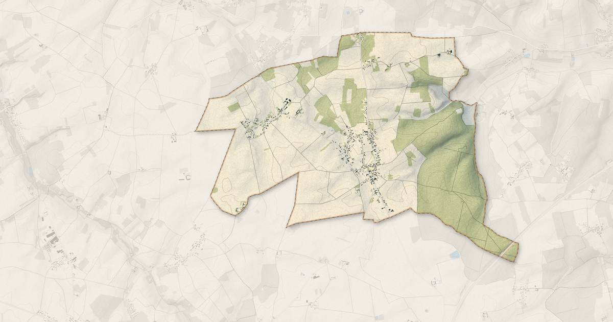 Portrait cartographique de Villebougis : relief, eau, forêts, bâti et voies, calculés à partir des données de l'IGN