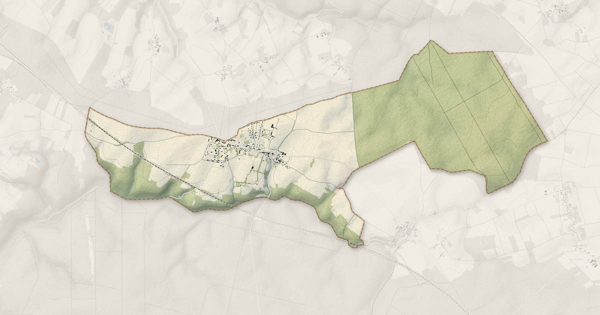 Portrait cartographique de Villechétive : relief, eau, forêts, bâti et voies, calculés à partir des données de l'IGN