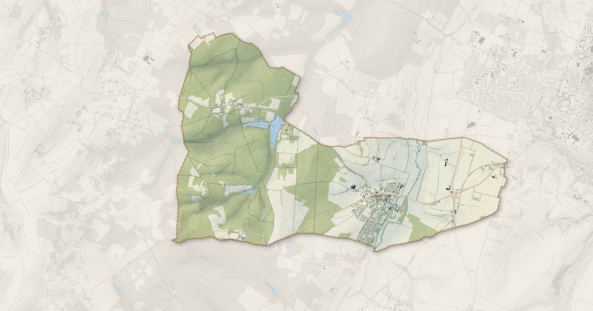 Portrait cartographique de Villefargeau : relief, eau, forêts, bâti et voies, calculés à partir des données de l'IGN