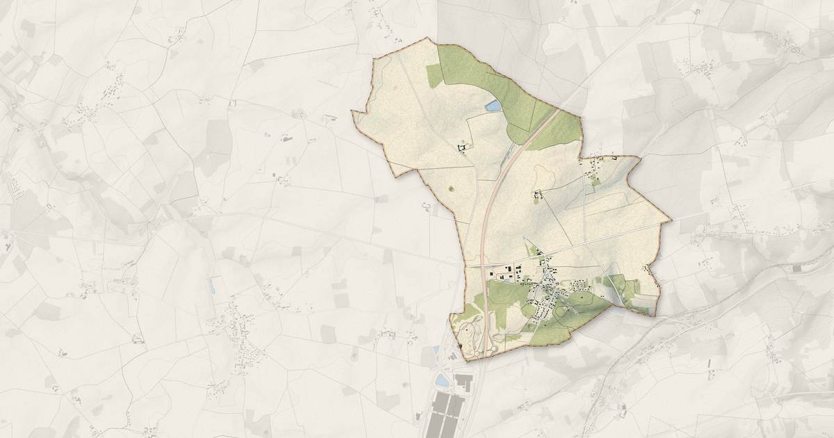 Portrait cartographique de Villeroy : relief, eau, forêts, bâti et voies, calculés à partir des données de l'IGN