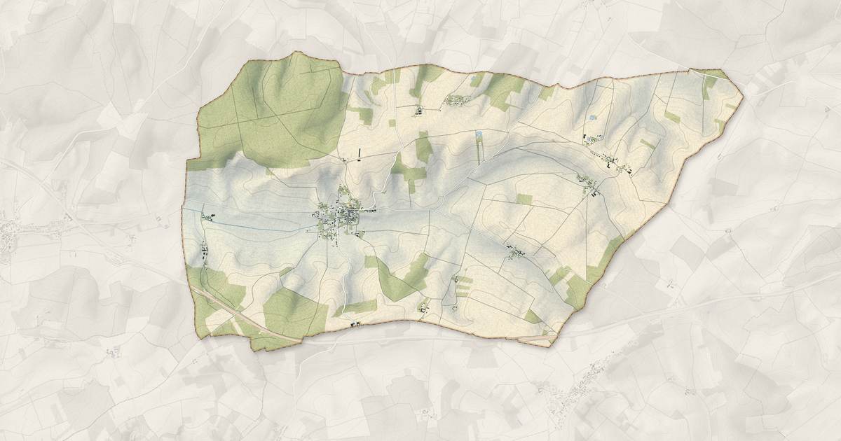 Portrait cartographique de Voisines : relief, eau, forêts, bâti et voies, calculés à partir des données de l'IGN