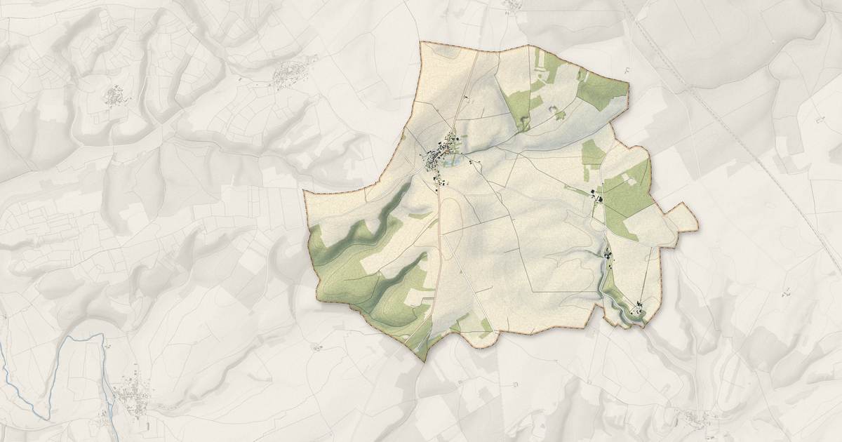 Portrait cartographique de Yrouerre : relief, eau, forêts, bâti et voies, calculés à partir des données de l'IGN