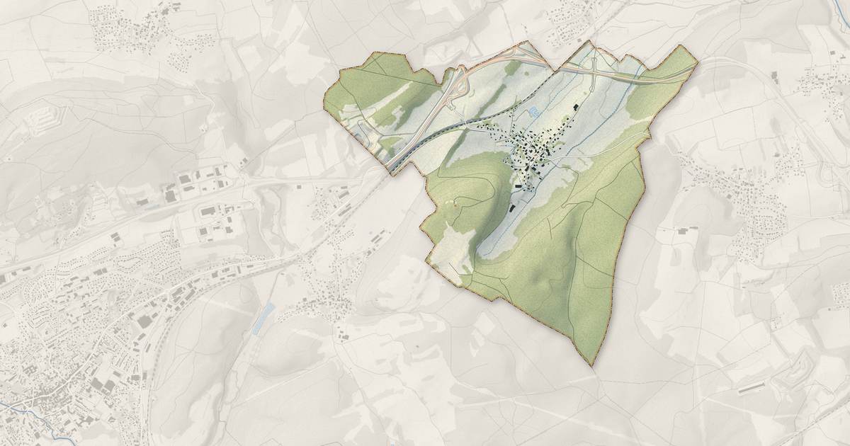 Portrait cartographique de Banvillars : relief, eau, forêts, bâti et voies, calculés à partir des données de l'IGN