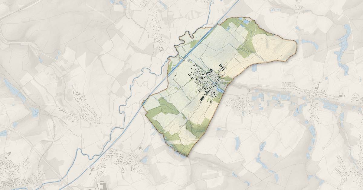Portrait cartographique de Brebotte : relief, eau, forêts, bâti et voies, calculés à partir des données de l'IGN