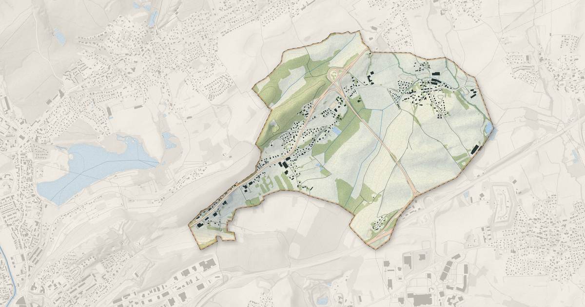Portrait cartographique de Denney : relief, eau, forêts, bâti et voies, calculés à partir des données de l'IGN