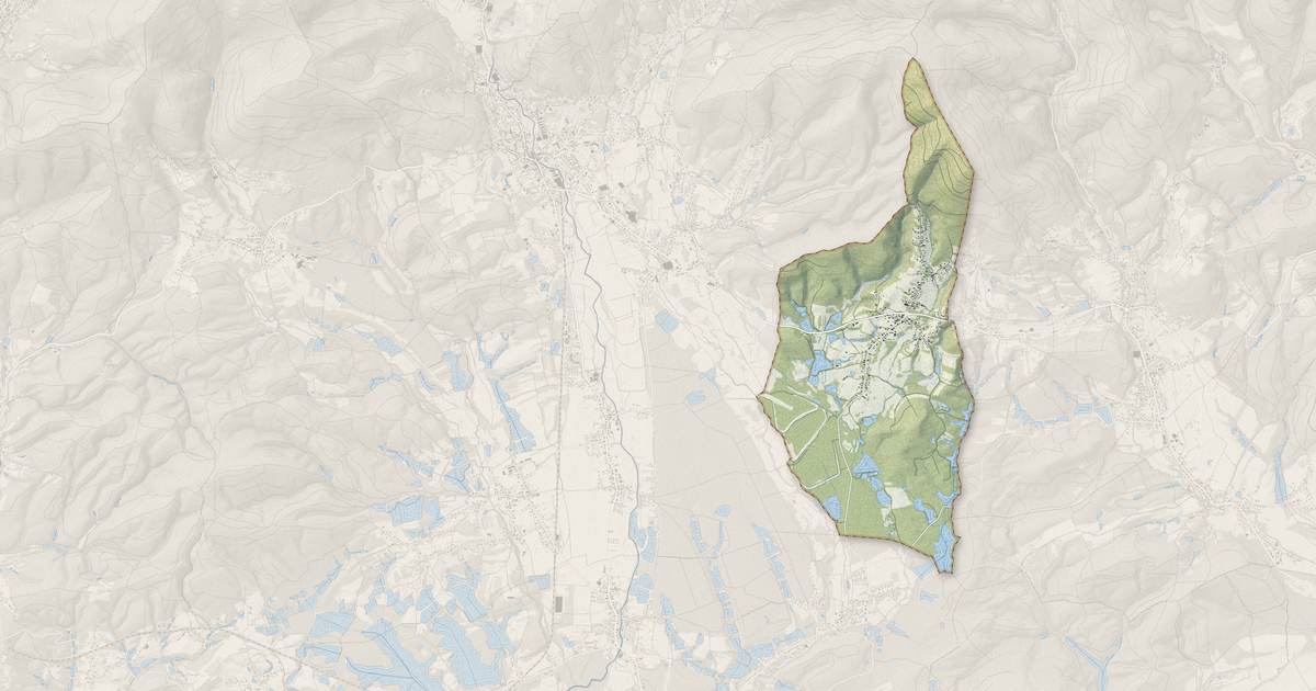 Portrait cartographique de Grosmagny : relief, eau, forêts, bâti et voies, calculés à partir des données de l'IGN