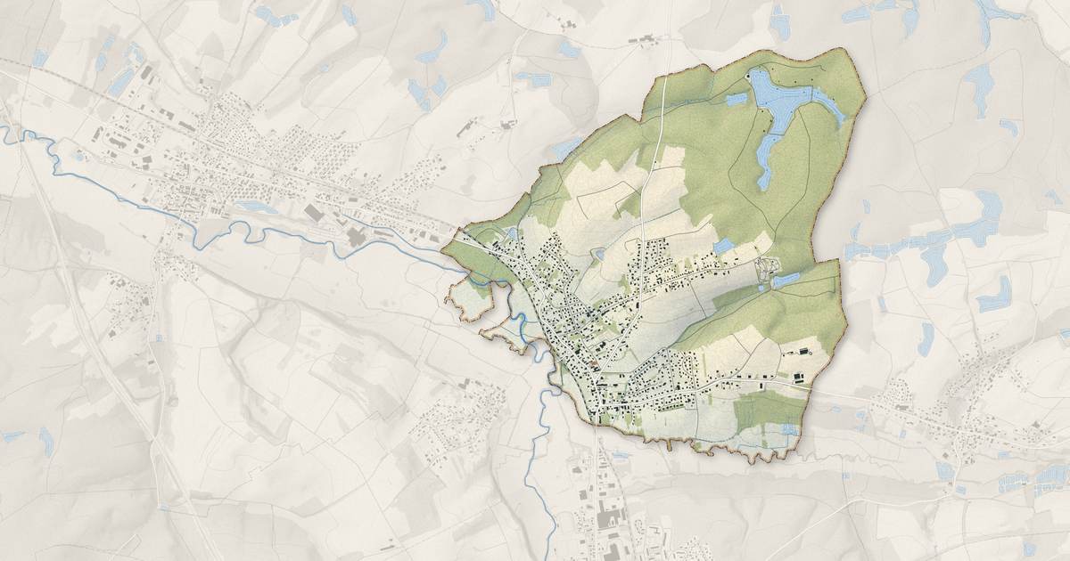 Portrait cartographique de Joncherey : relief, eau, forêts, bâti et voies, calculés à partir des données de l'IGN