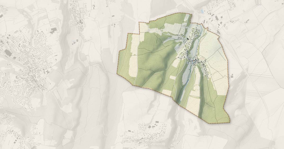 Portrait cartographique de Lebetain : relief, eau, forêts, bâti et voies, calculés à partir des données de l'IGN