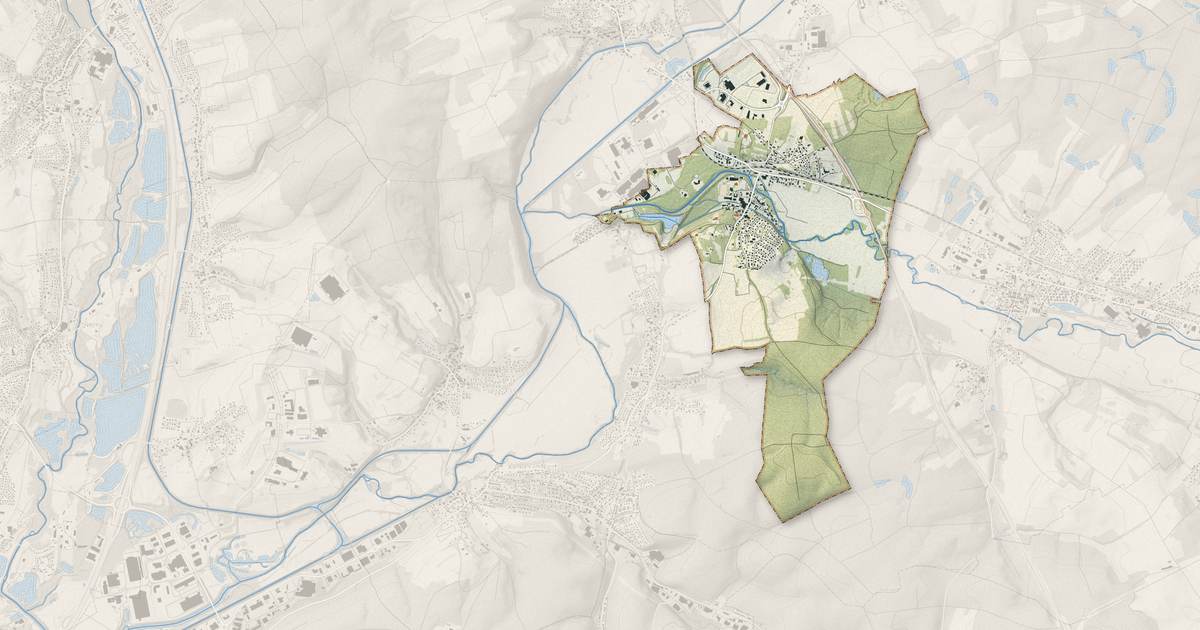 Portrait cartographique de Morvillars : relief, eau, forêts, bâti et voies, calculés à partir des données de l'IGN
