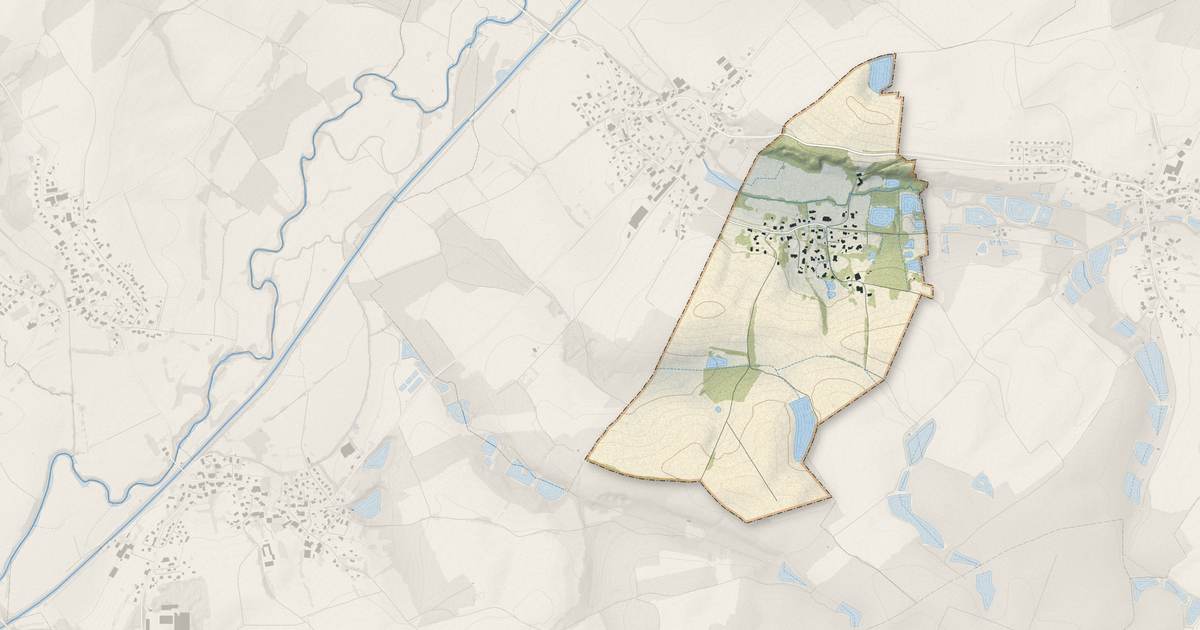 Portrait cartographique de Recouvrance : relief, eau, forêts, bâti et voies, calculés à partir des données de l'IGN