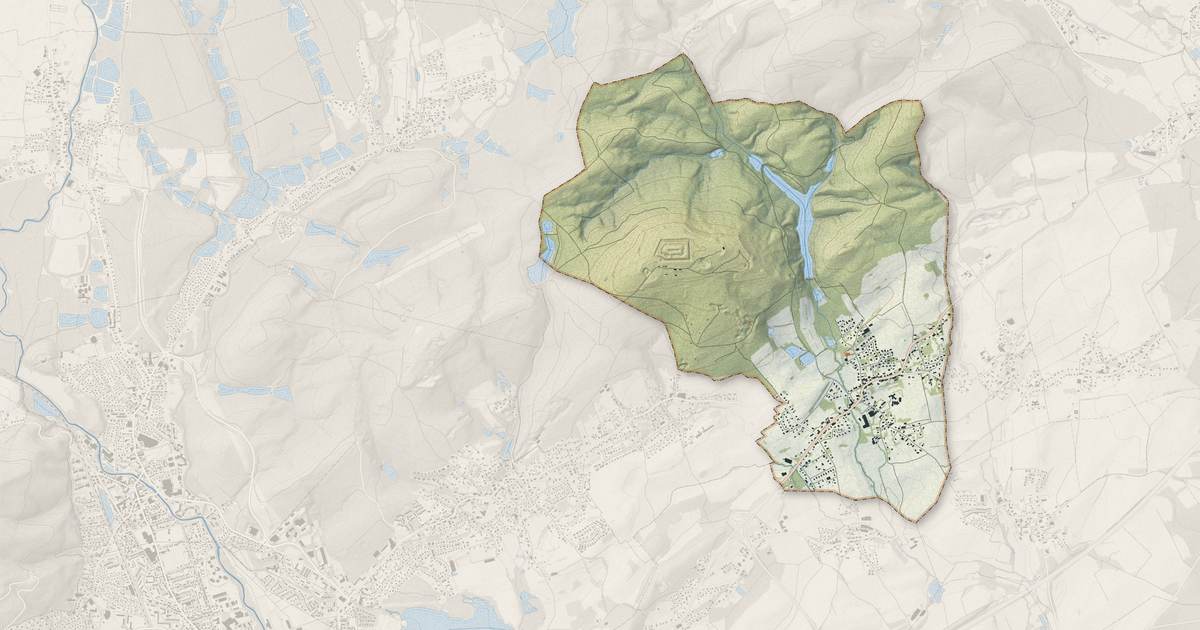 Portrait cartographique de Roppe : relief, eau, forêts, bâti et voies, calculés à partir des données de l'IGN