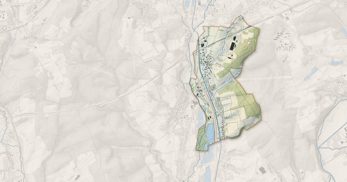 Portrait cartographique de Trévenans : relief, eau, forêts, bâti et voies, calculés à partir des données de l'IGN