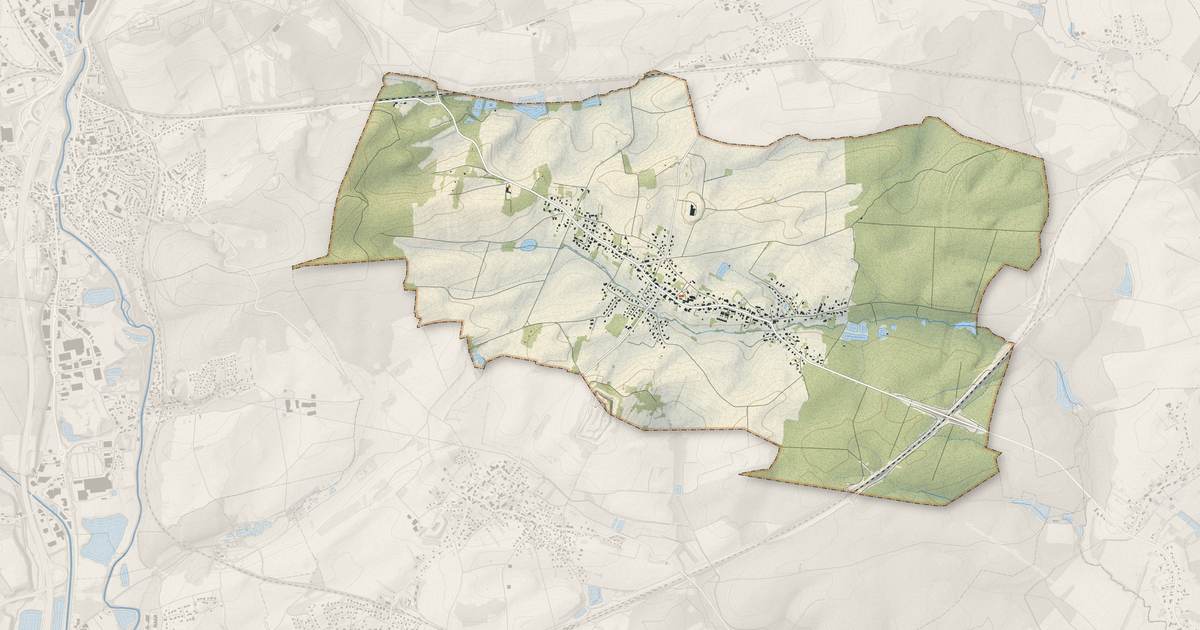 Portrait cartographique de Vézelois : relief, eau, forêts, bâti et voies, calculés à partir des données de l'IGN