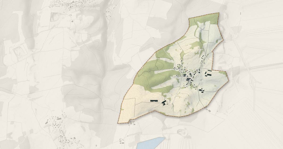 Portrait cartographique de Villars-le-Sec : relief, eau, forêts, bâti et voies, calculés à partir des données de l'IGN