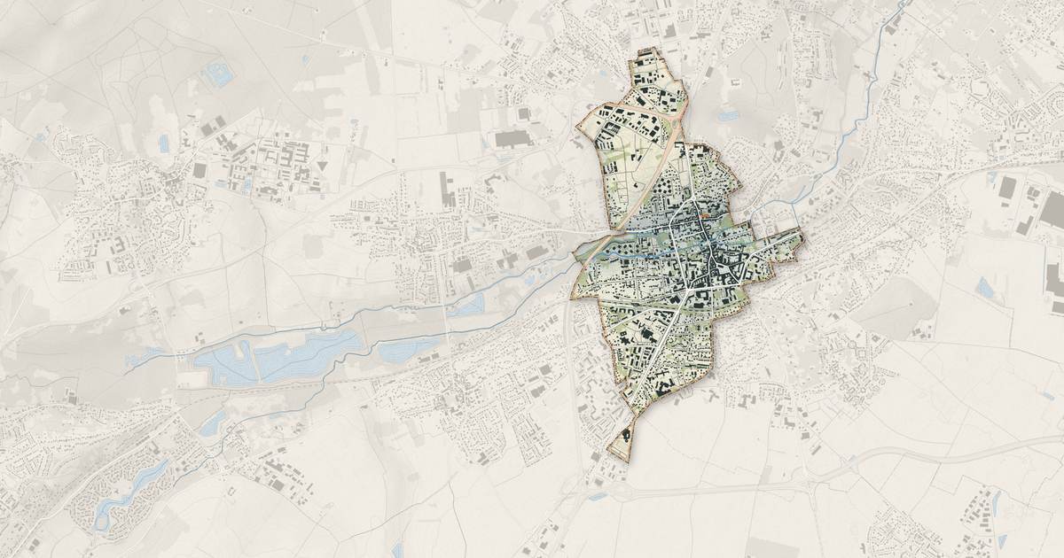 Portrait cartographique de Arpajon : relief, eau, forêts, bâti et voies, calculés à partir des données de l'IGN
