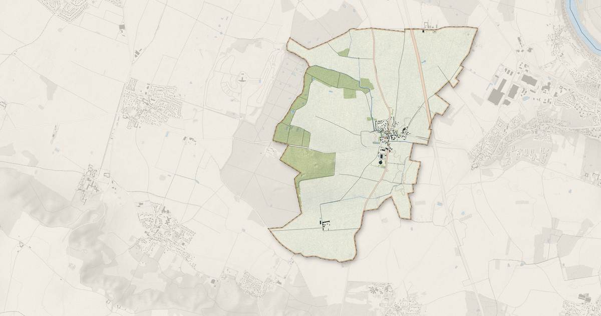 Portrait cartographique de Auvernaux : relief, eau, forêts, bâti et voies, calculés à partir des données de l'IGN