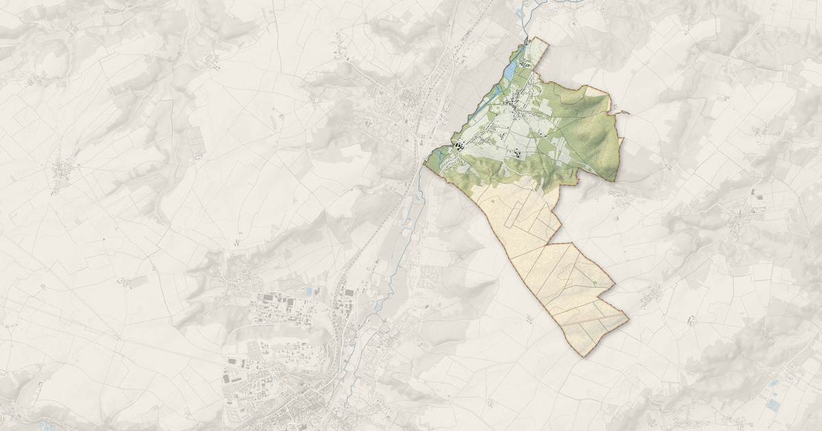 Portrait cartographique de Auvers-Saint-Georges : relief, eau, forêts, bâti et voies, calculés à partir des données de l'IGN