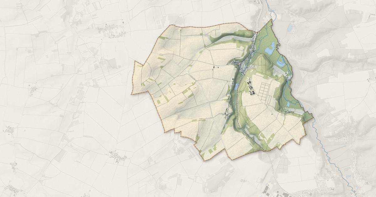 Portrait cartographique de Boigneville : relief, eau, forêts, bâti et voies, calculés à partir des données de l'IGN