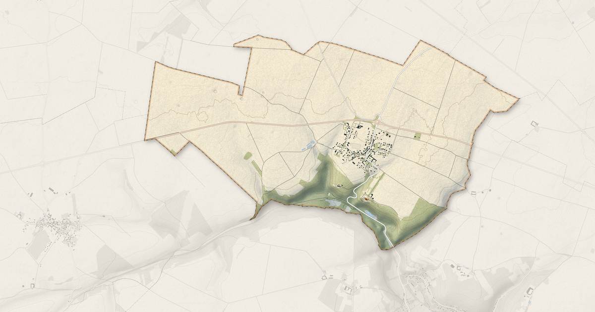 Portrait cartographique de Boutervilliers : relief, eau, forêts, bâti et voies, calculés à partir des données de l'IGN