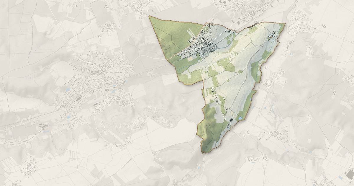 Portrait cartographique de Breux-Jouy : relief, eau, forêts, bâti et voies, calculés à partir des données de l'IGN