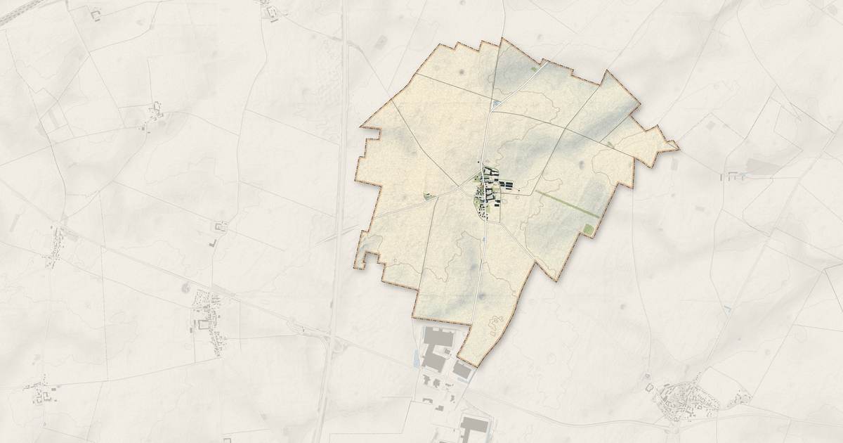 Portrait cartographique de Chatignonville : relief, eau, forêts, bâti et voies, calculés à partir des données de l'IGN