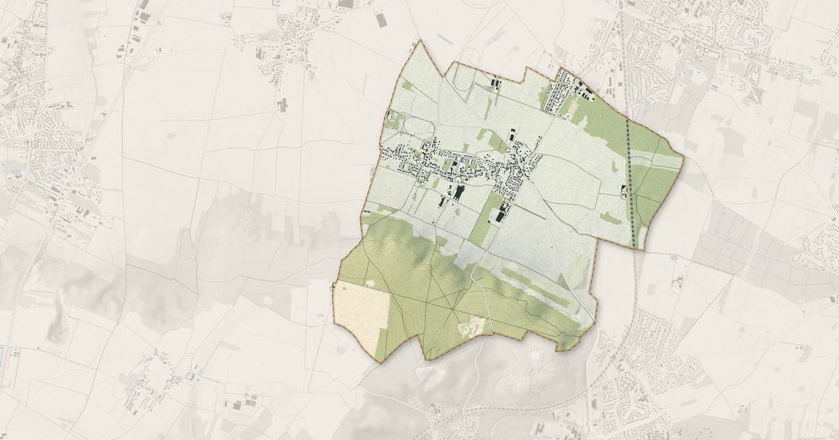 Portrait cartographique de Cheptainville : relief, eau, forêts, bâti et voies, calculés à partir des données de l'IGN