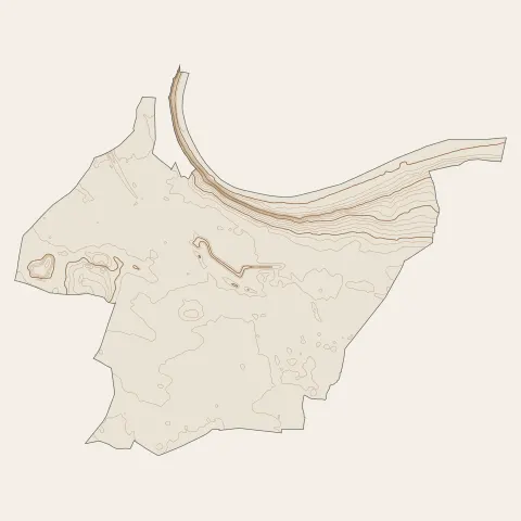 Le Coudray-Montceaux : courbes de niveau
