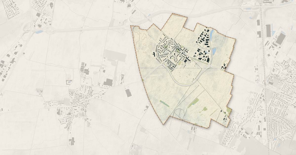 Portrait cartographique de Guibeville : relief, eau, forêts, bâti et voies, calculés à partir des données de l'IGN