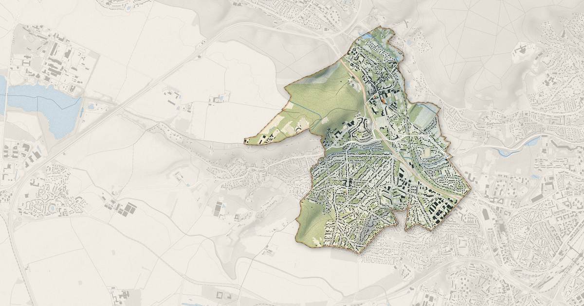 Portrait cartographique de Igny : relief, eau, forêts, bâti et voies, calculés à partir des données de l'IGN