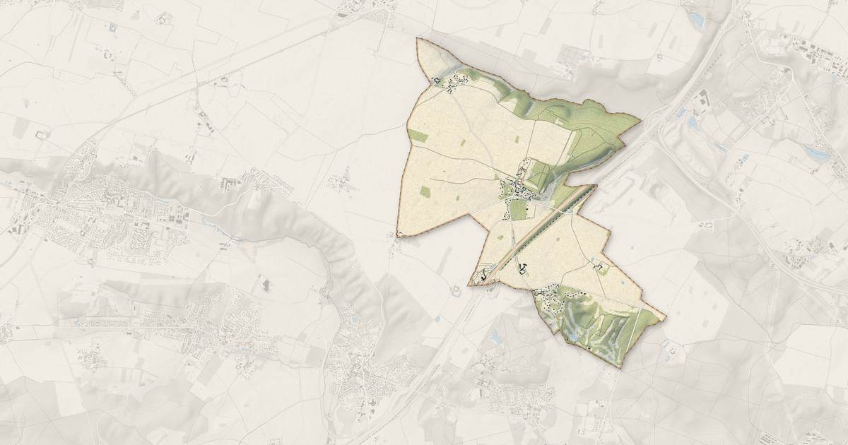 Portrait cartographique de Janvry : relief, eau, forêts, bâti et voies, calculés à partir des données de l'IGN
