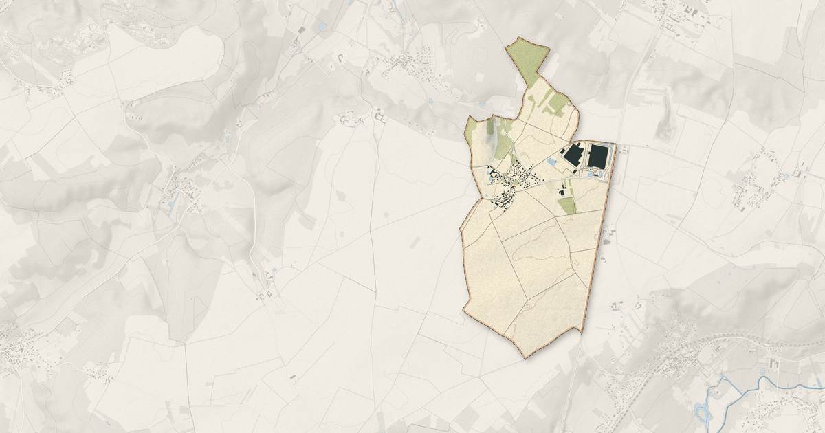 Portrait cartographique de Mauchamps : relief, eau, forêts, bâti et voies, calculés à partir des données de l'IGN