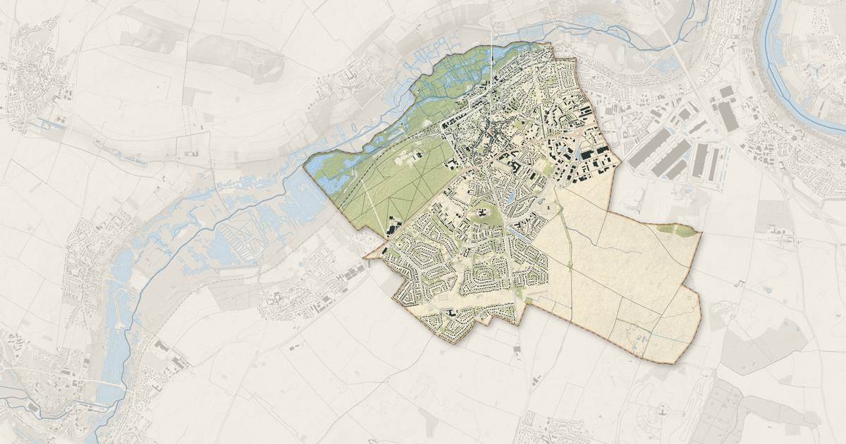 Portrait cartographique de Mennecy : relief, eau, forêts, bâti et voies, calculés à partir des données de l'IGN