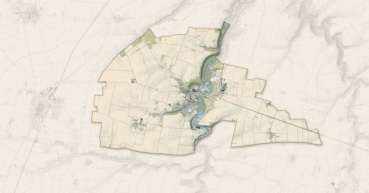 Portrait cartographique de Le Mérévillois : relief, eau, forêts, bâti et voies, calculés à partir des données de l'IGN