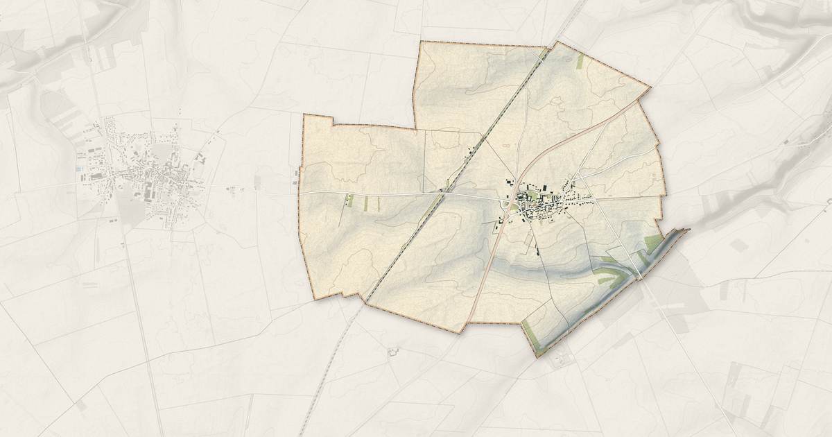 Portrait cartographique de Monnerville : relief, eau, forêts, bâti et voies, calculés à partir des données de l'IGN