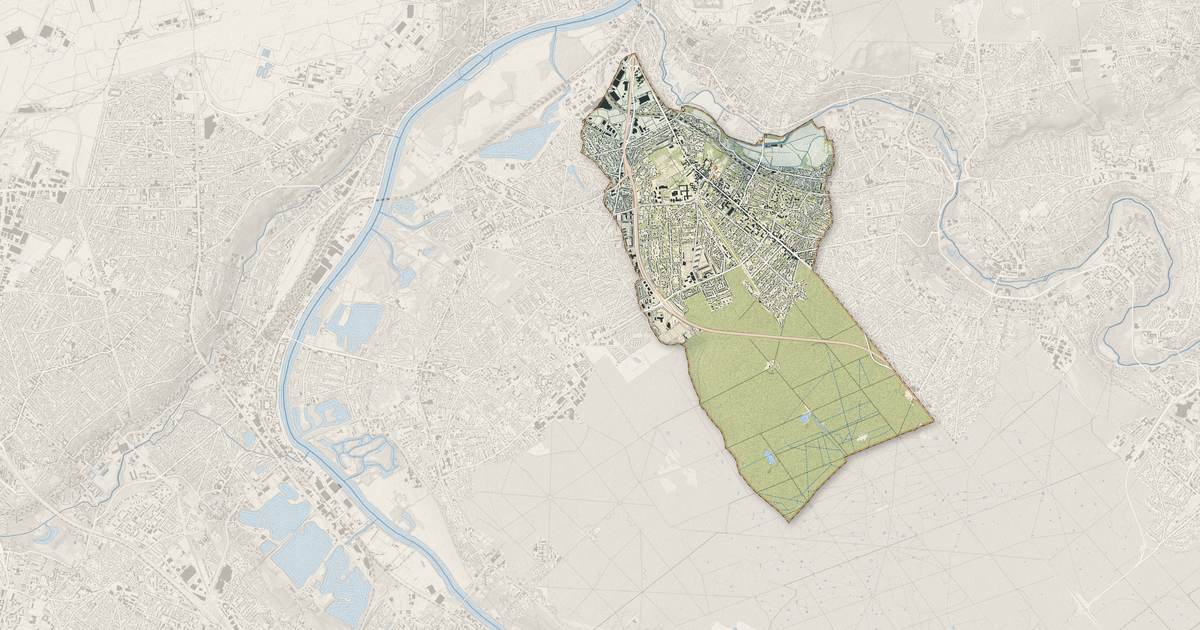 Portrait cartographique de Montgeron : relief, eau, forêts, bâti et voies, calculés à partir des données de l'IGN