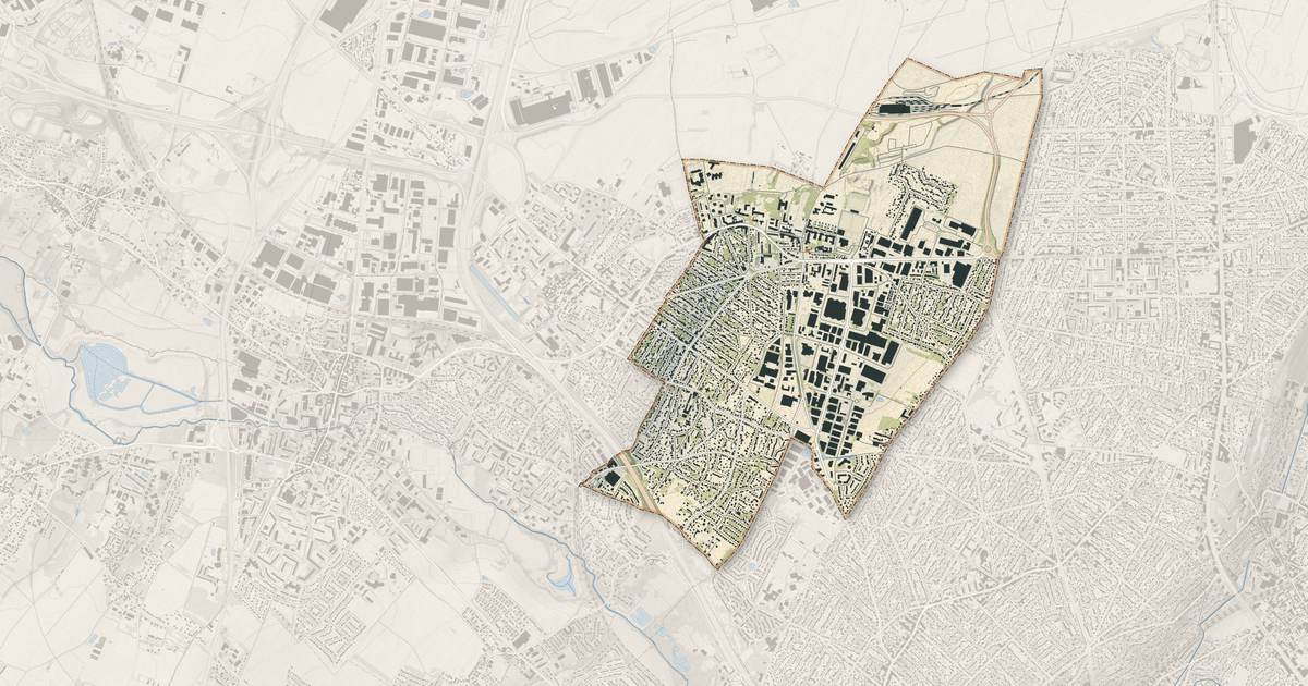 Portrait cartographique de Morangis : relief, eau, forêts, bâti et voies, calculés à partir des données de l'IGN