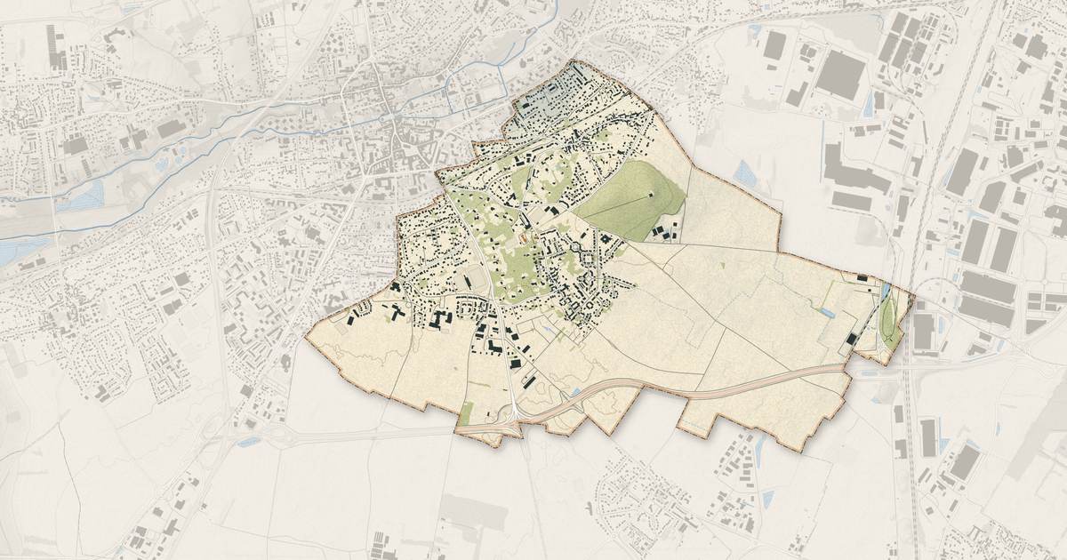 Portrait cartographique de La Norville : relief, eau, forêts, bâti et voies, calculés à partir des données de l'IGN