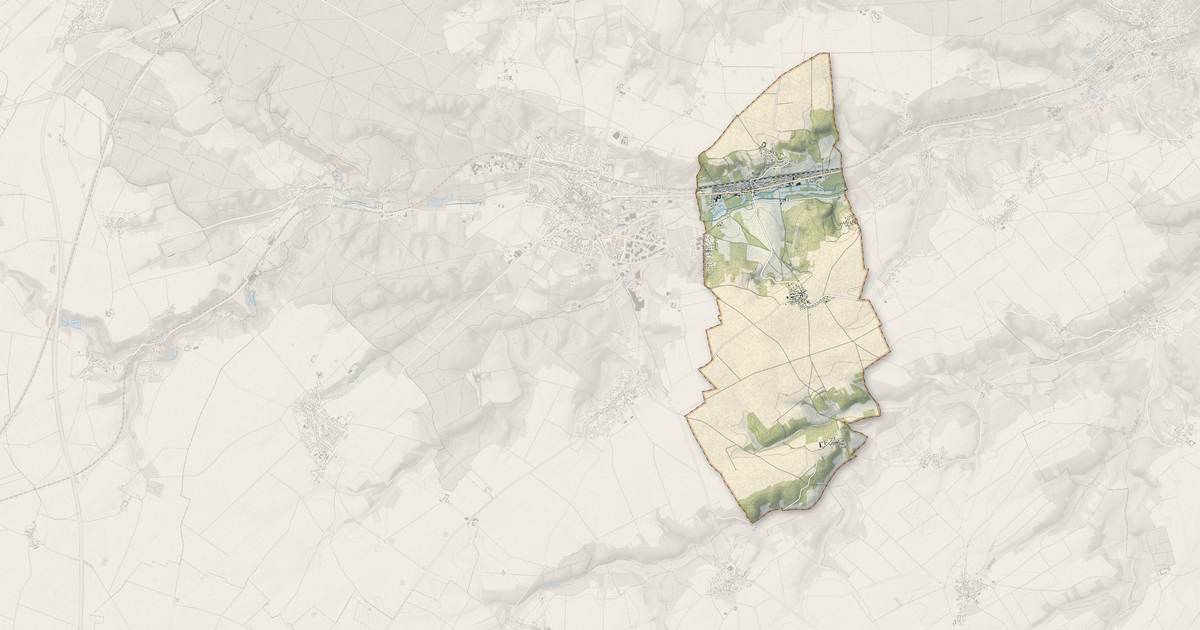 Portrait cartographique de Roinville : relief, eau, forêts, bâti et voies, calculés à partir des données de l'IGN