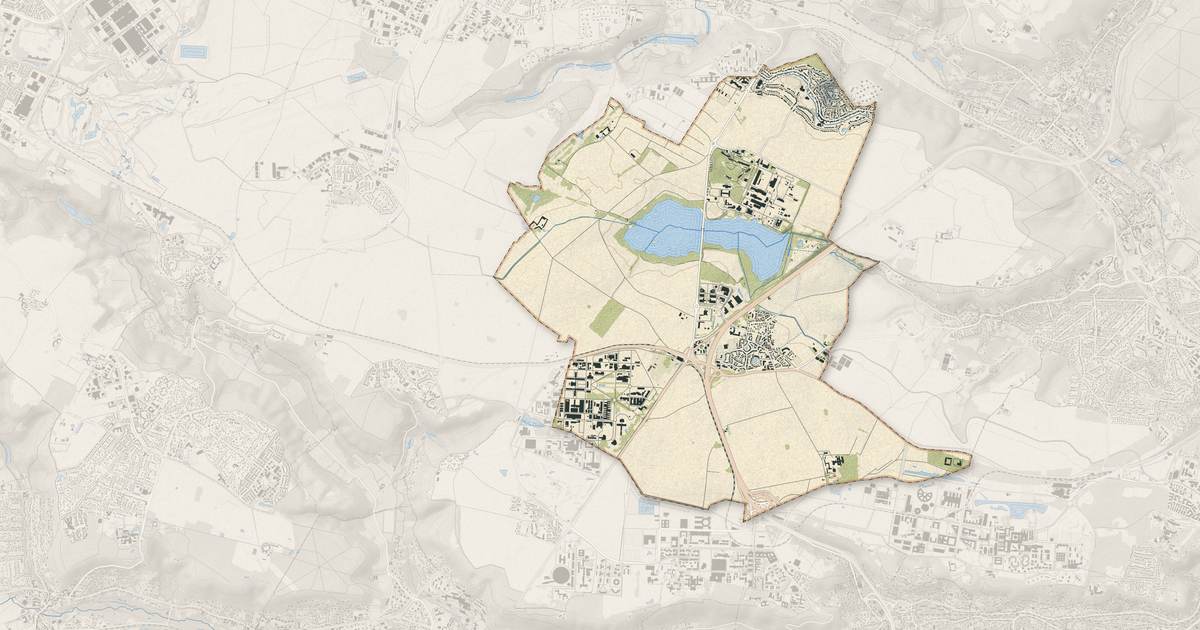 Portrait cartographique de Saclay : relief, eau, forêts, bâti et voies, calculés à partir des données de l'IGN