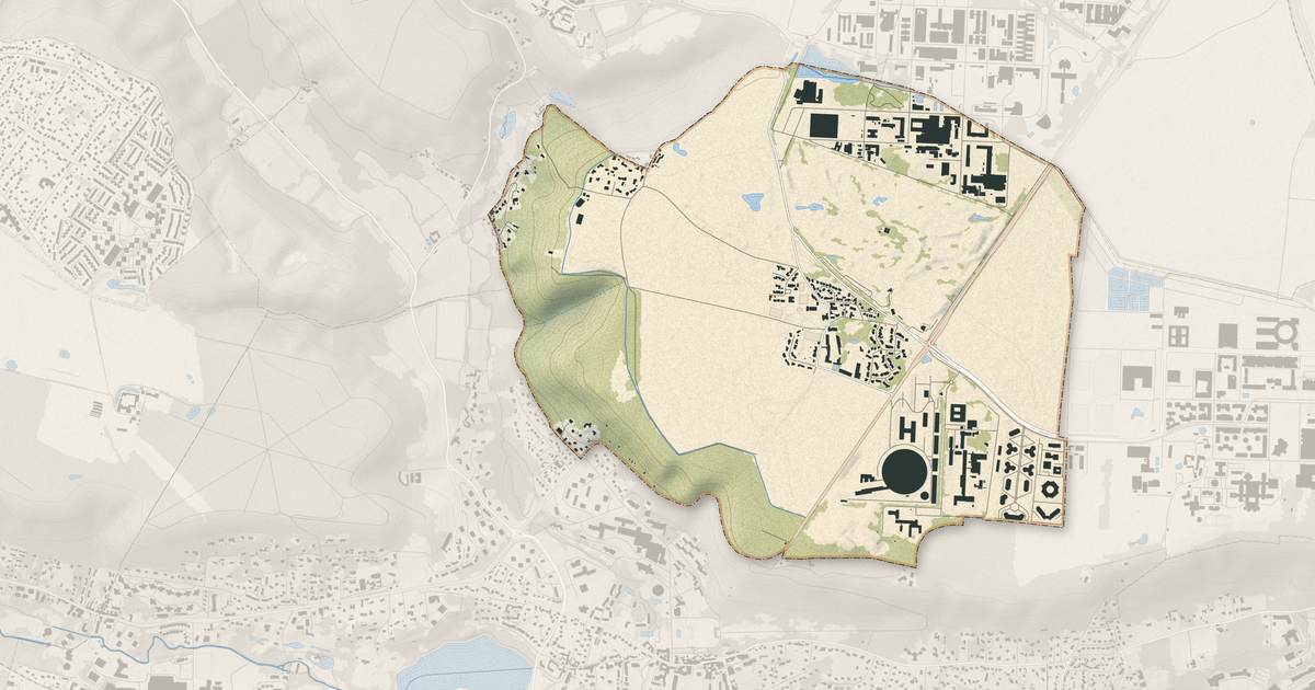 Portrait cartographique de Saint-Aubin : relief, eau, forêts, bâti et voies, calculés à partir des données de l'IGN