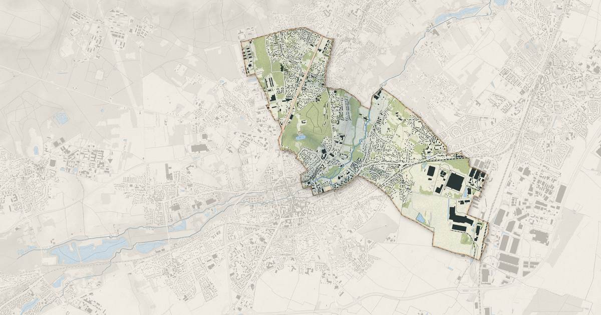 Portrait cartographique de Saint-Germain-lès-Arpajon : relief, eau, forêts, bâti et voies, calculés à partir des données de l'IGN