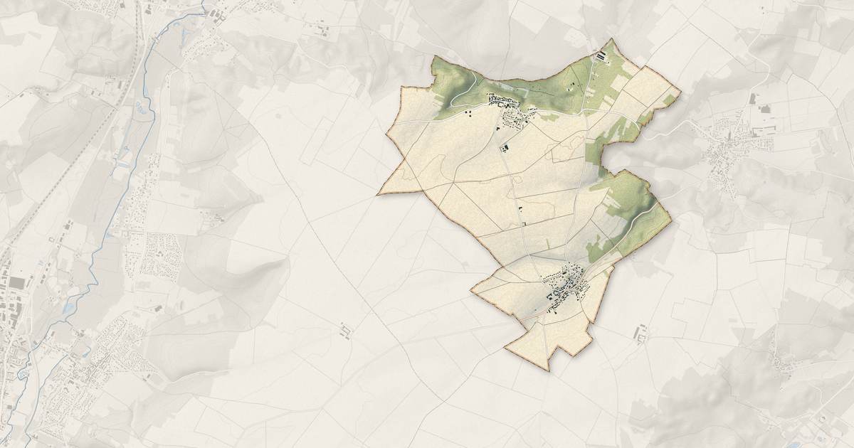 Portrait cartographique de Villeneuve-sur-Auvers : relief, eau, forêts, bâti et voies, calculés à partir des données de l'IGN