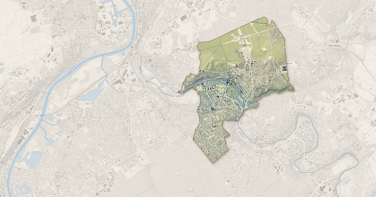 Portrait cartographique de Yerres : relief, eau, forêts, bâti et voies, calculés à partir des données de l'IGN